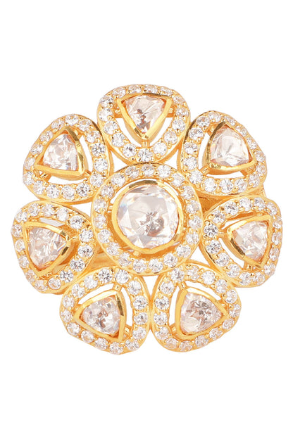 Moissanite Polki Embellished Ring 