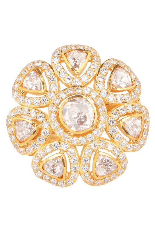 Moissanite Polki Embellished Ring 