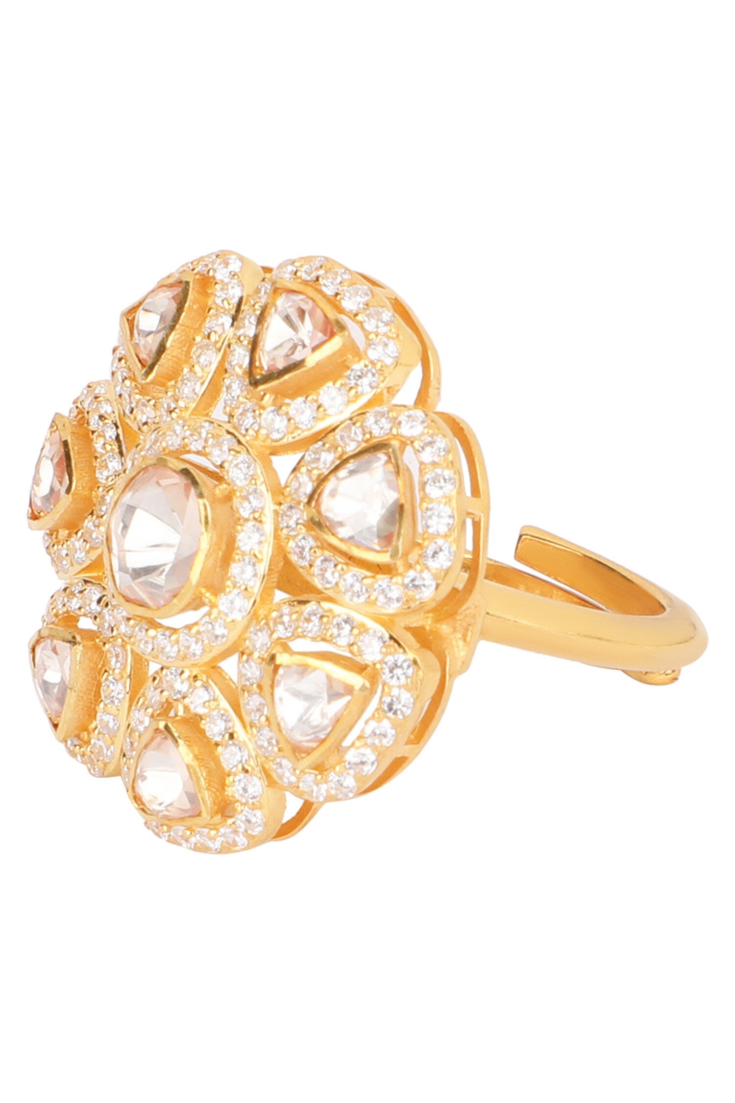 Moissanite Polki Embellished Ring 