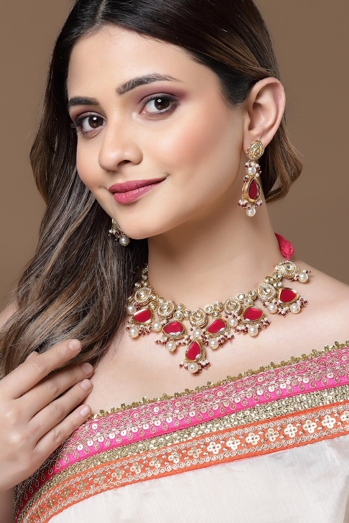 Tear Drop Embellished Dangler Earrings 