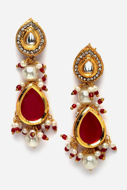 Tear Drop Embellished Dangler Earrings 