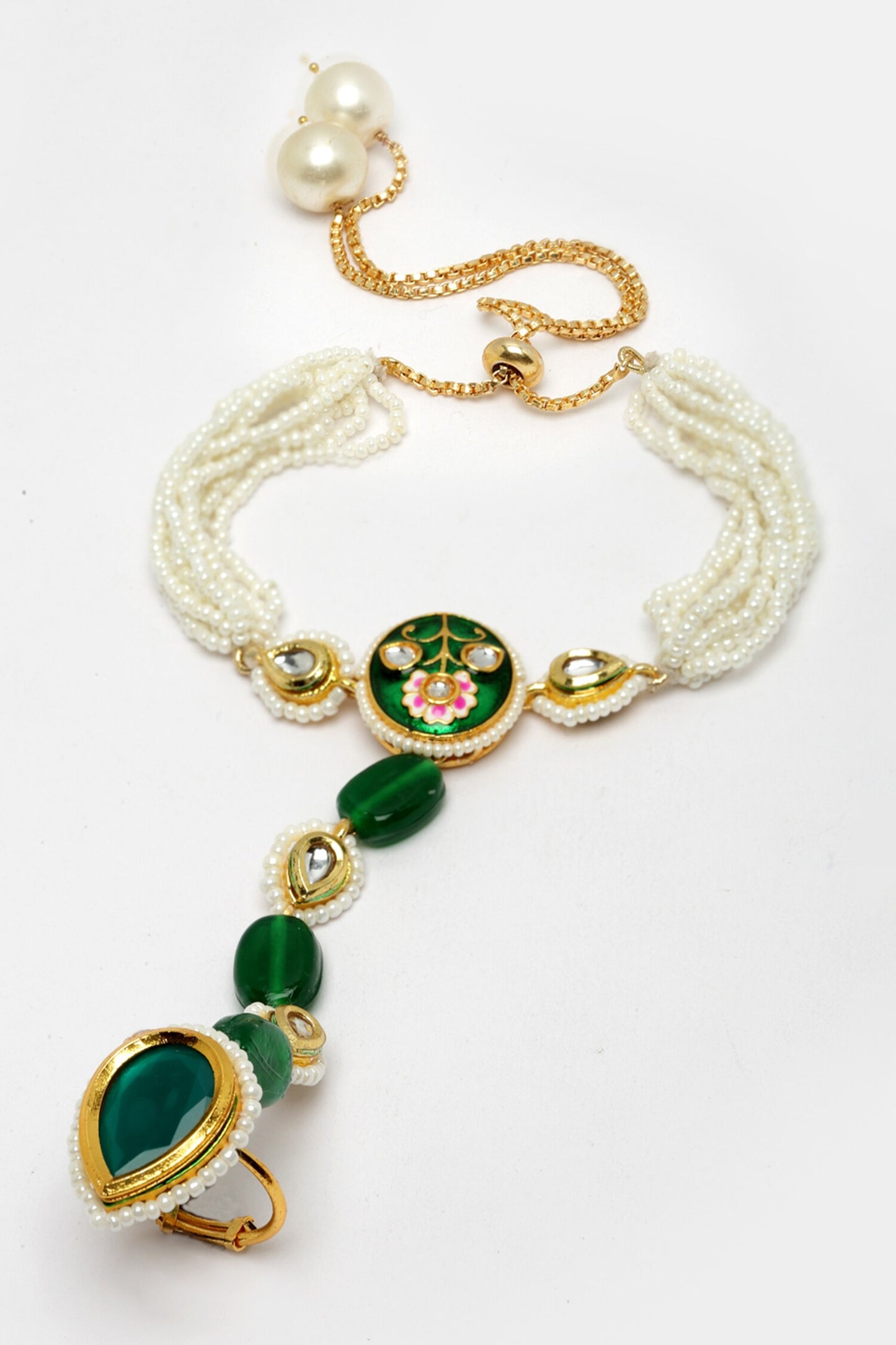 Floral Meenakari Work Haathphool 