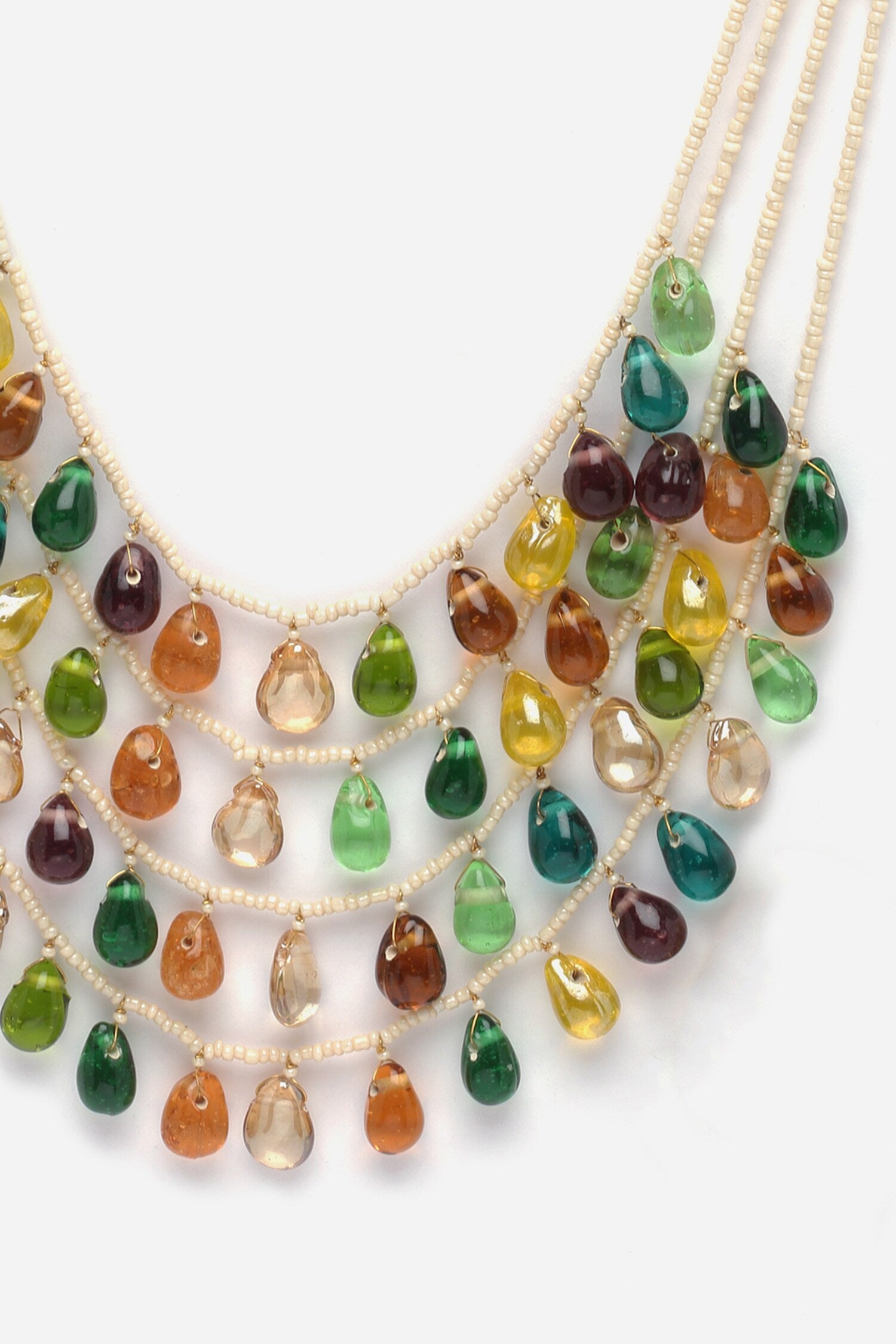 Natural Stone & Kundan Embellished Layered Necklace 