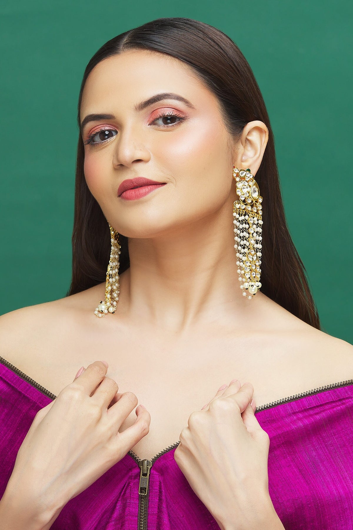 Bead Chain Dangler Earrings 