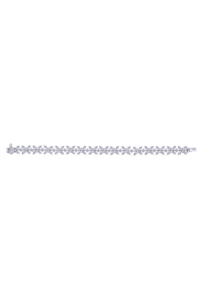 Floral Swarovski Embellished Cuff Bracelet 