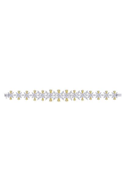 Swarovski Floral Embellished Cuff Bracelet 