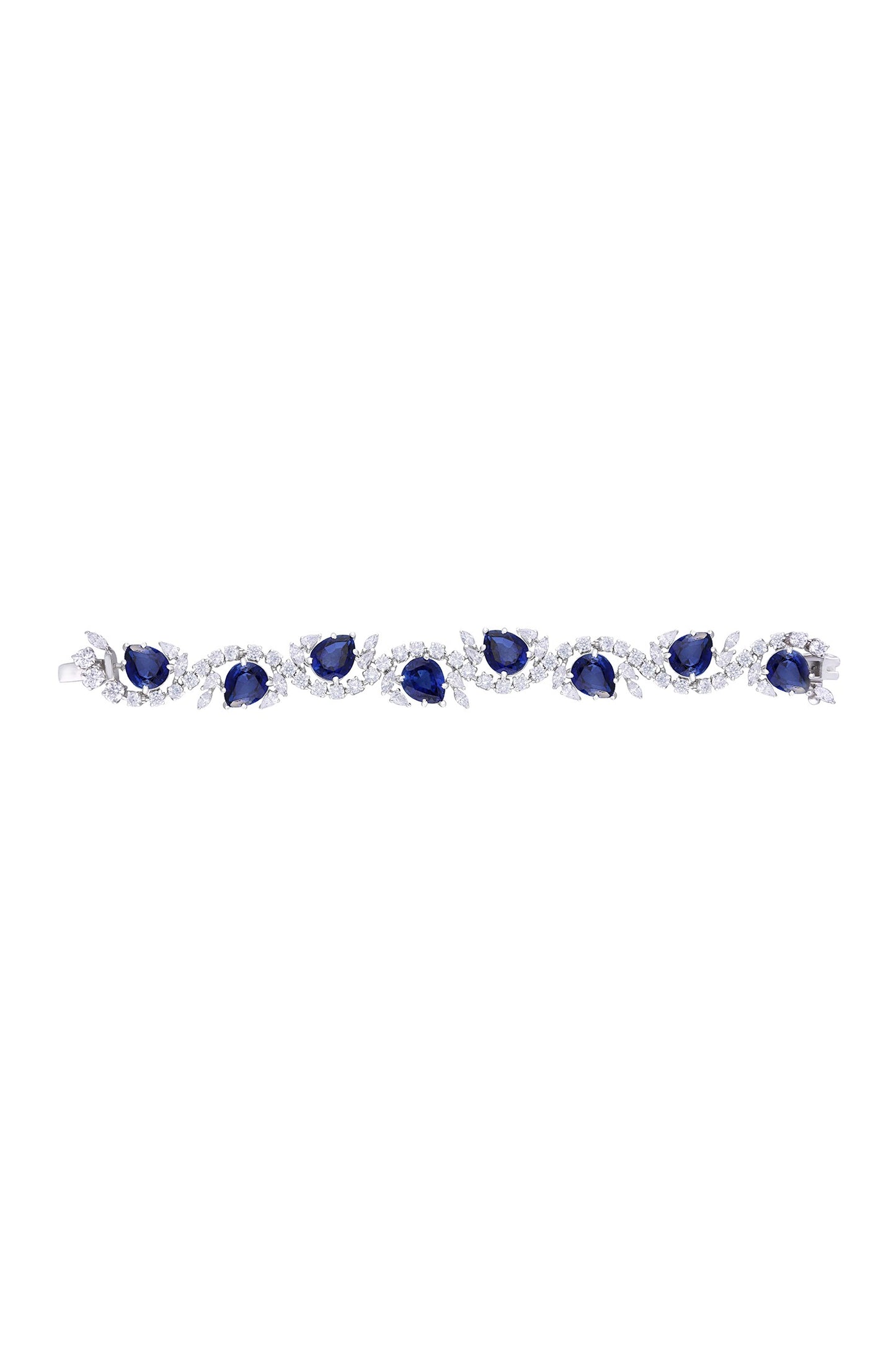 Pear Shaped Swarovski Embellished Cuff Bracelet 