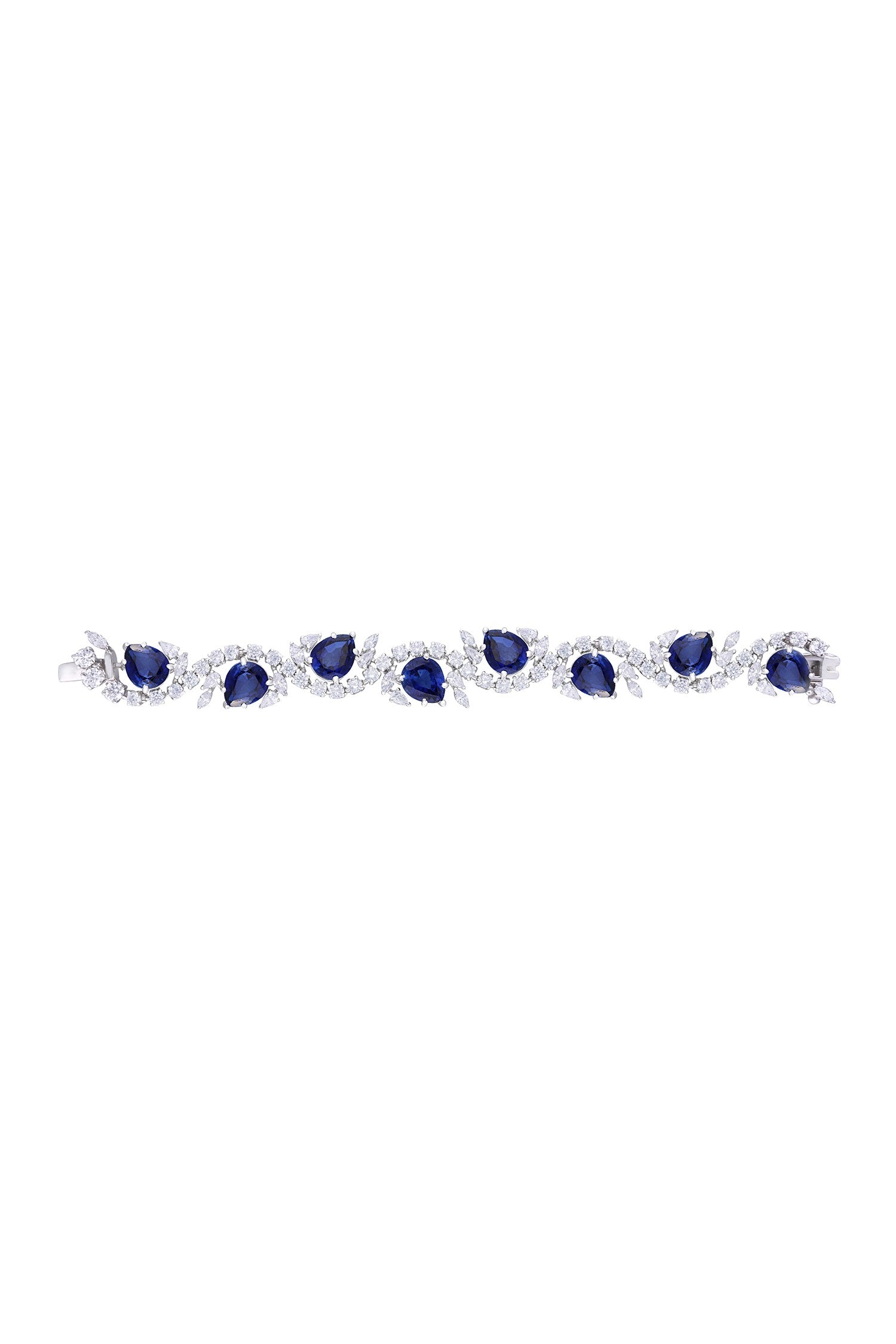 Pear Shaped Swarovski Embellished Cuff Bracelet 