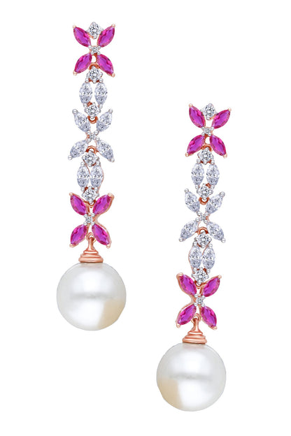 Floral Pattern Embellished Earrings 