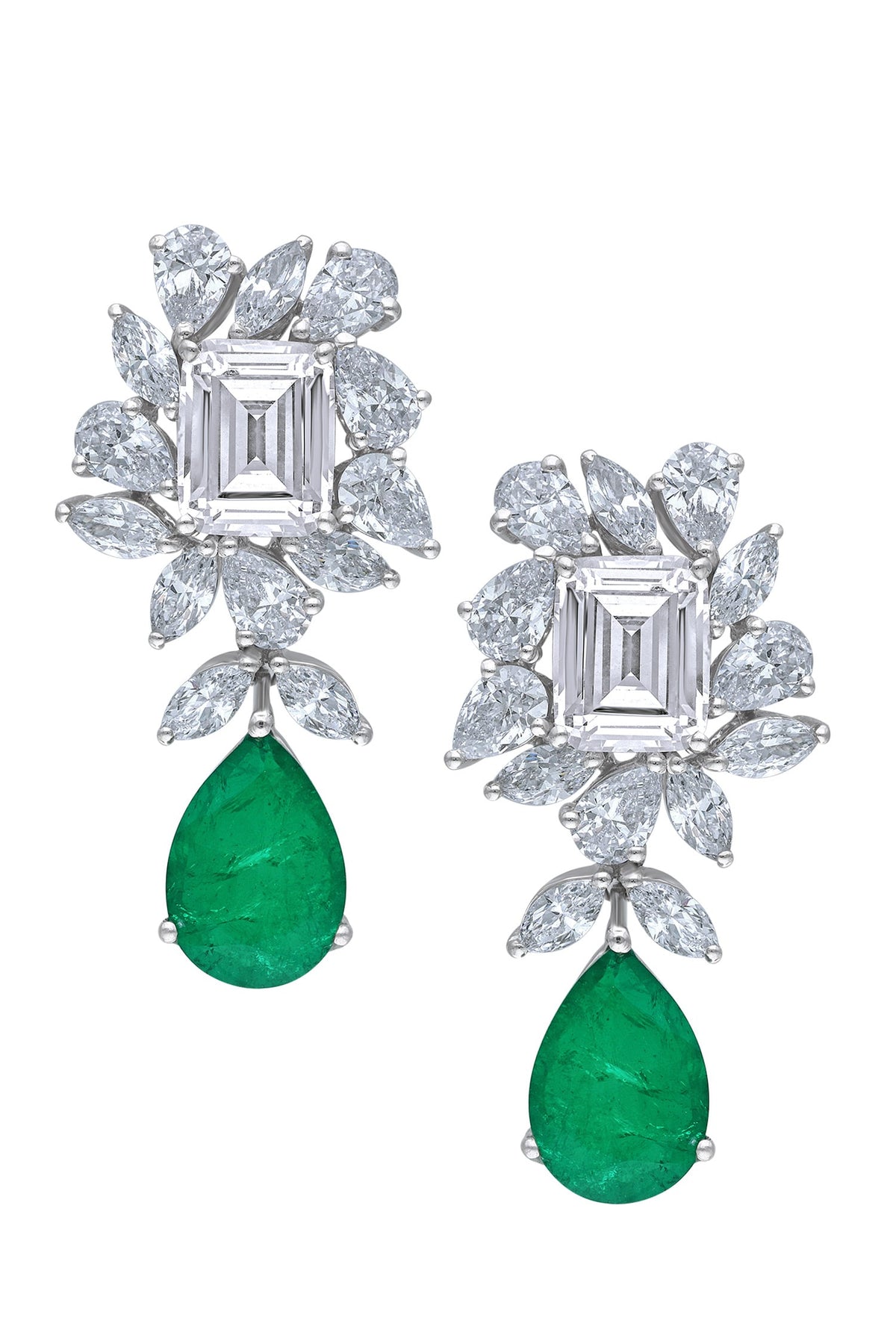 Emerald Embellished Earrings 