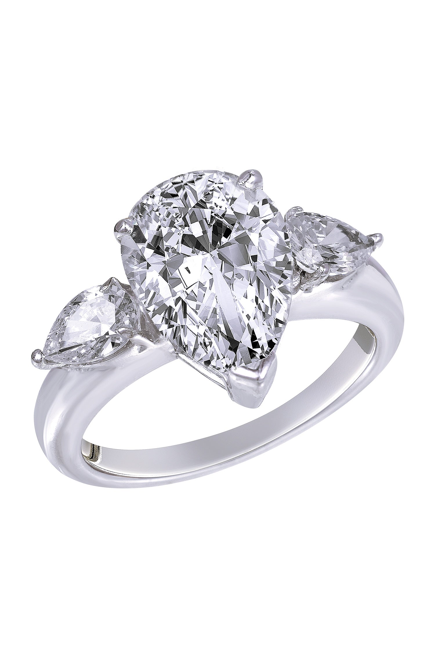 Swarovski Zirconia Embellished Pear Shaped Ring 