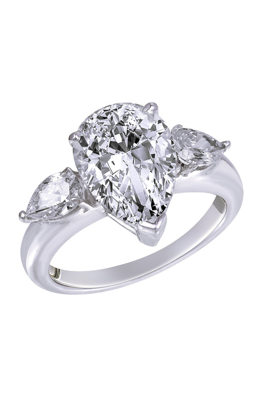 Swarovski Zirconia Embellished Pear Shaped Ring 