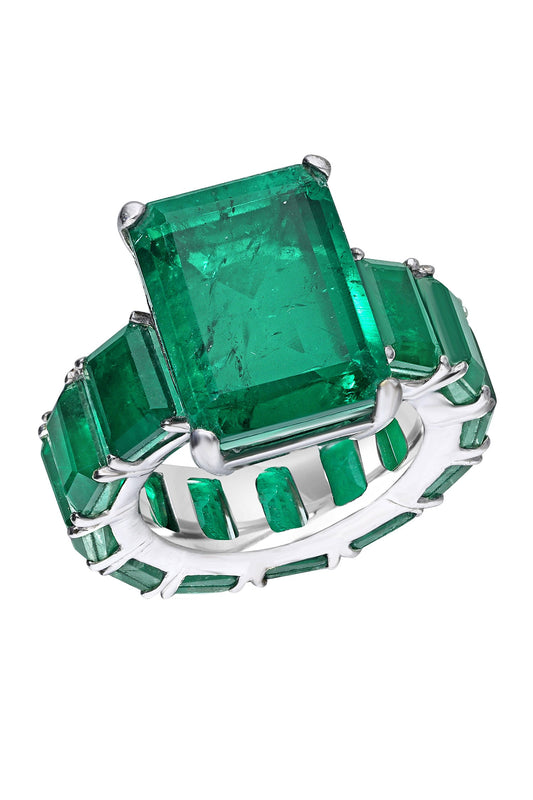 Emerald Stone Embellished Ring 