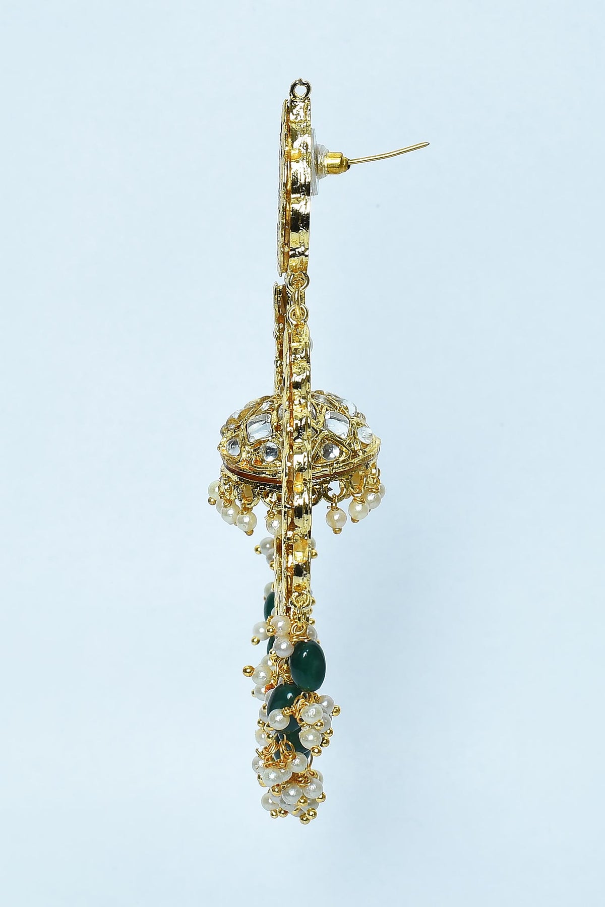 Floral Pattern Kundan Embellished Chandbali 