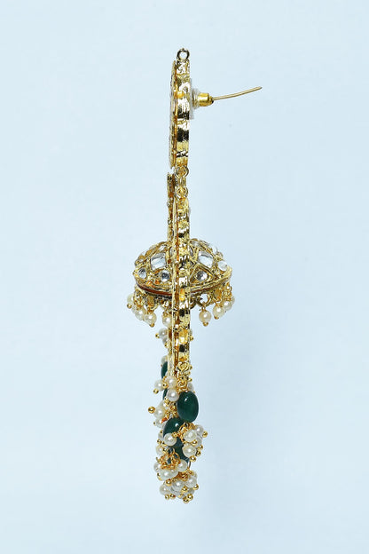 Floral Pattern Kundan Embellished Chandbali 