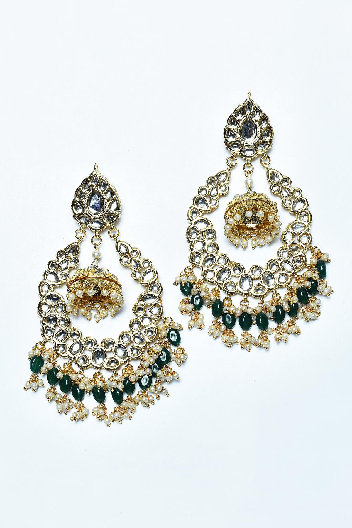 Floral Pattern Kundan Embellished Chandbali 