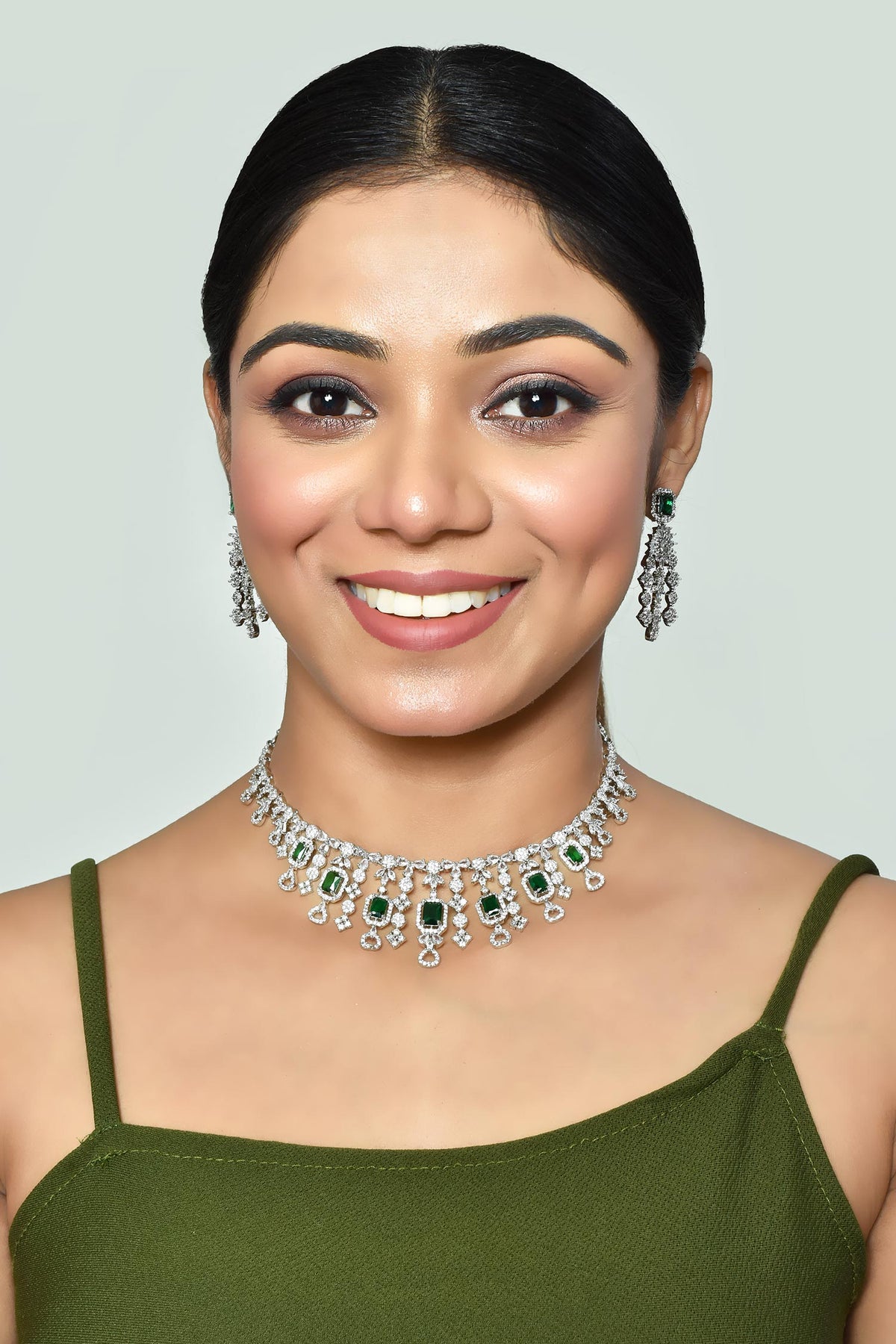 American Diamond Embellished Necklace Set 