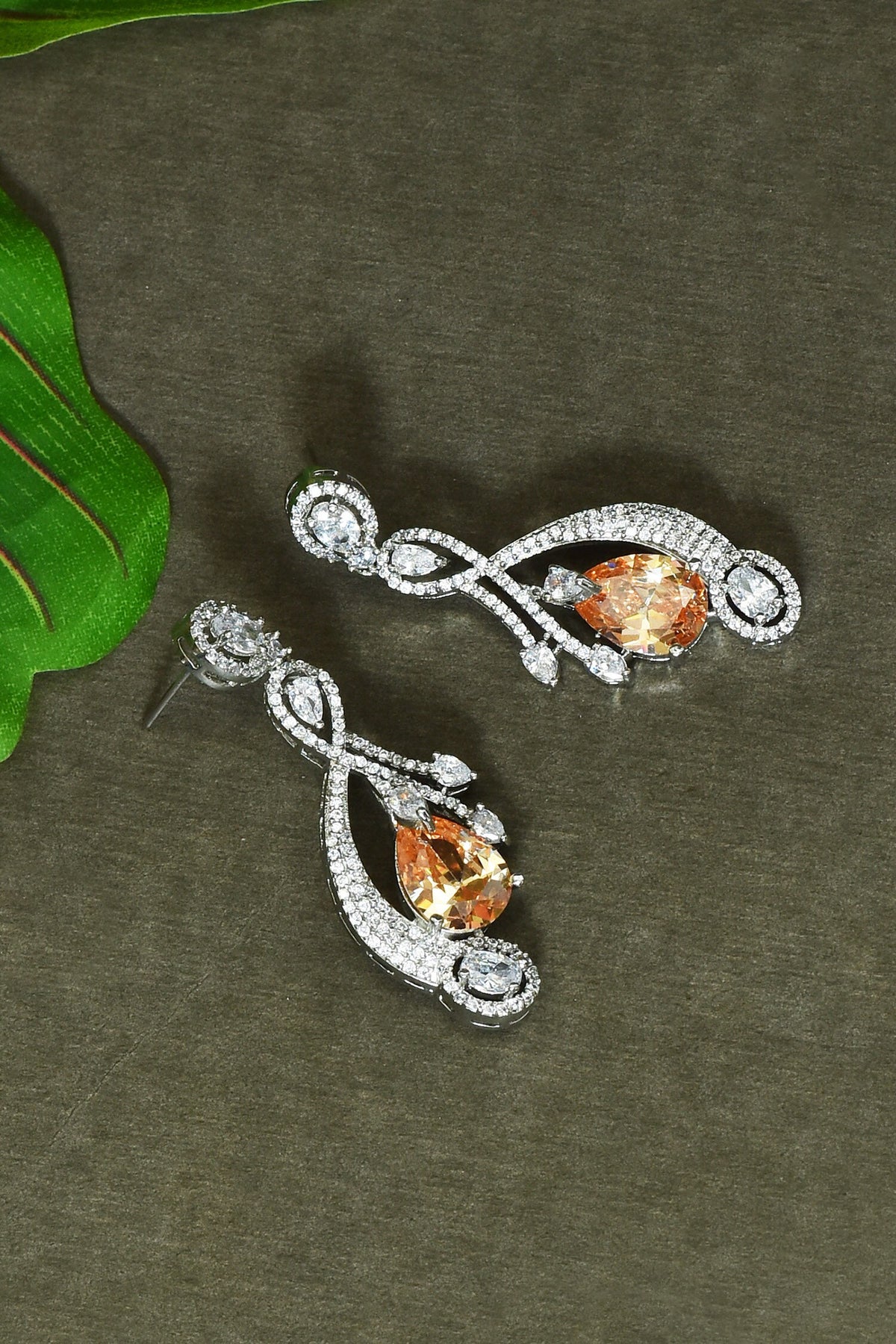 Zircon Embellished Earrings 
