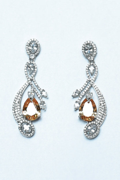 Zircon Embellished Earrings 