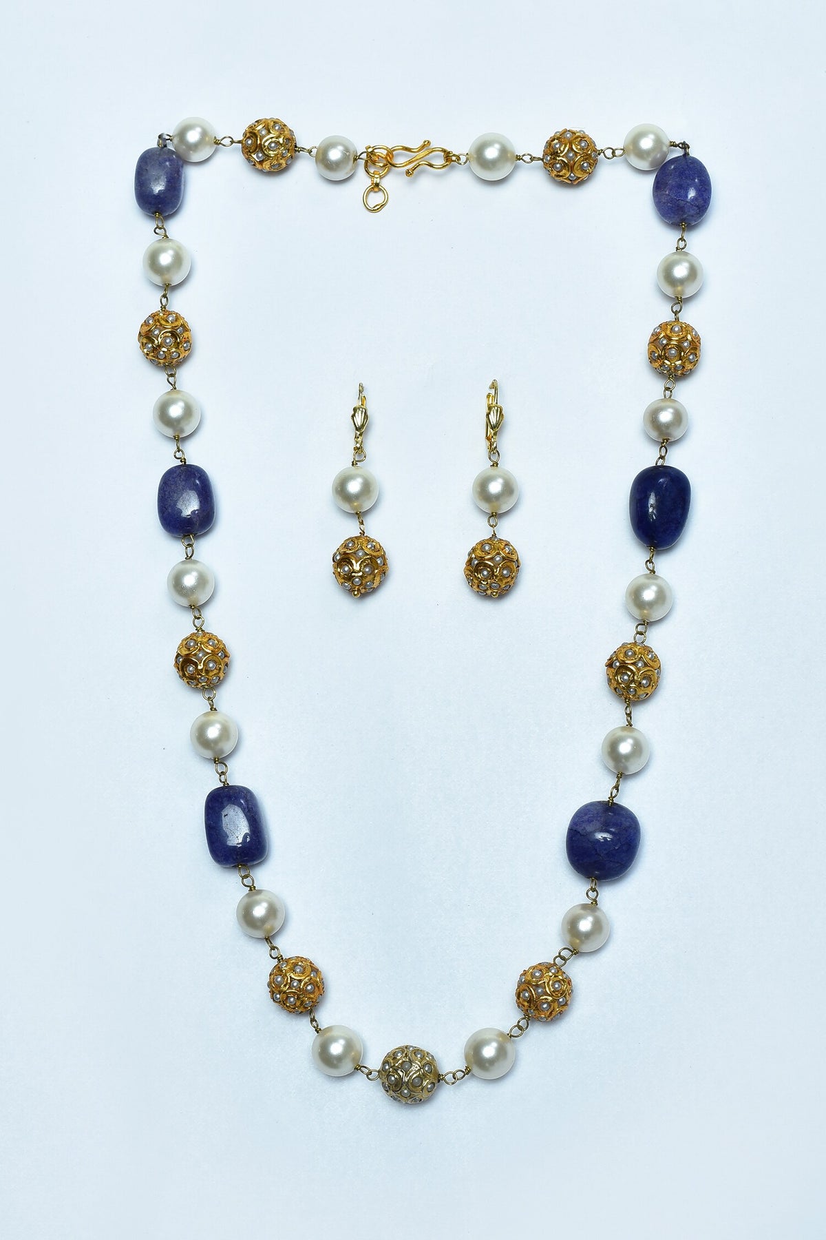 Pearl Embellished Necklace Set 
