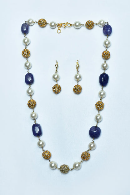 Pearl Embellished Necklace Set 