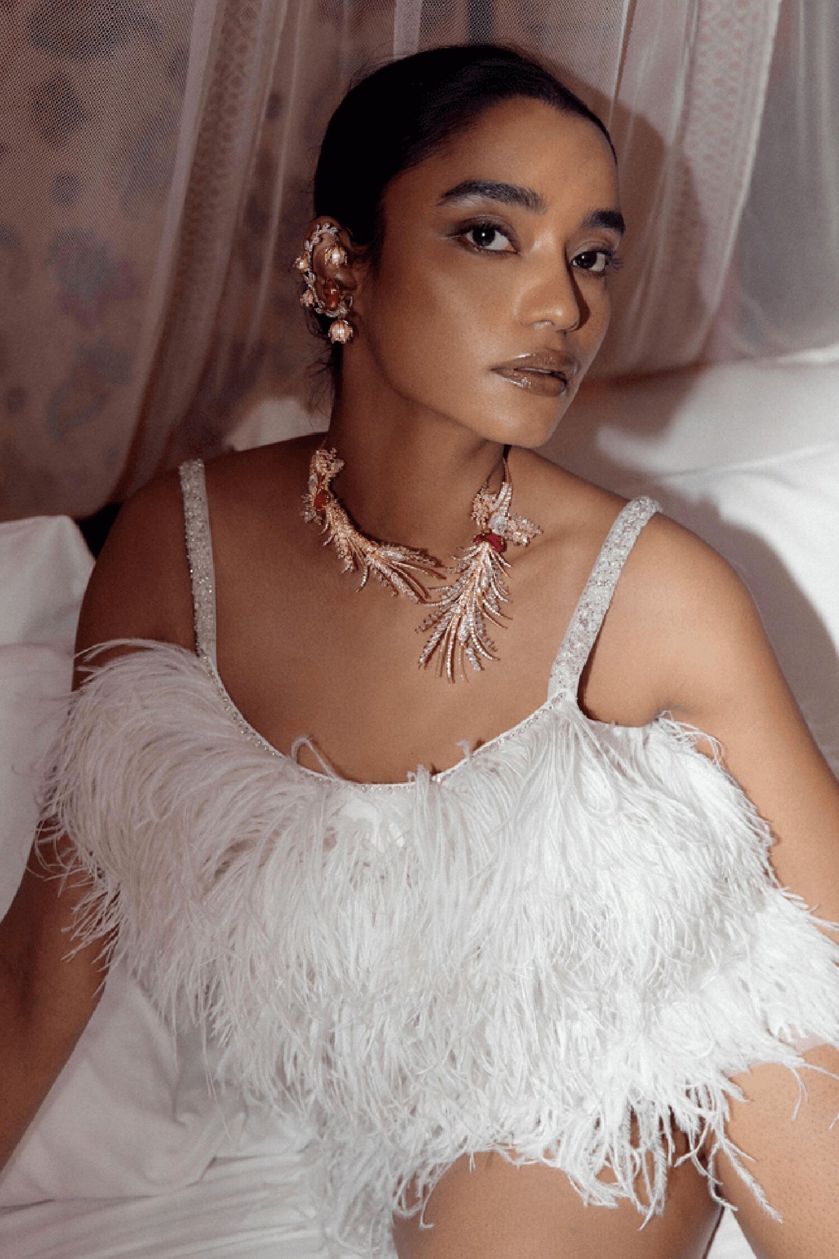 Le Sunset Palm Open Choker Necklace 
