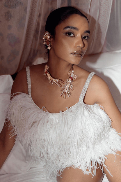 Le Sunset Palm Open Choker Necklace 