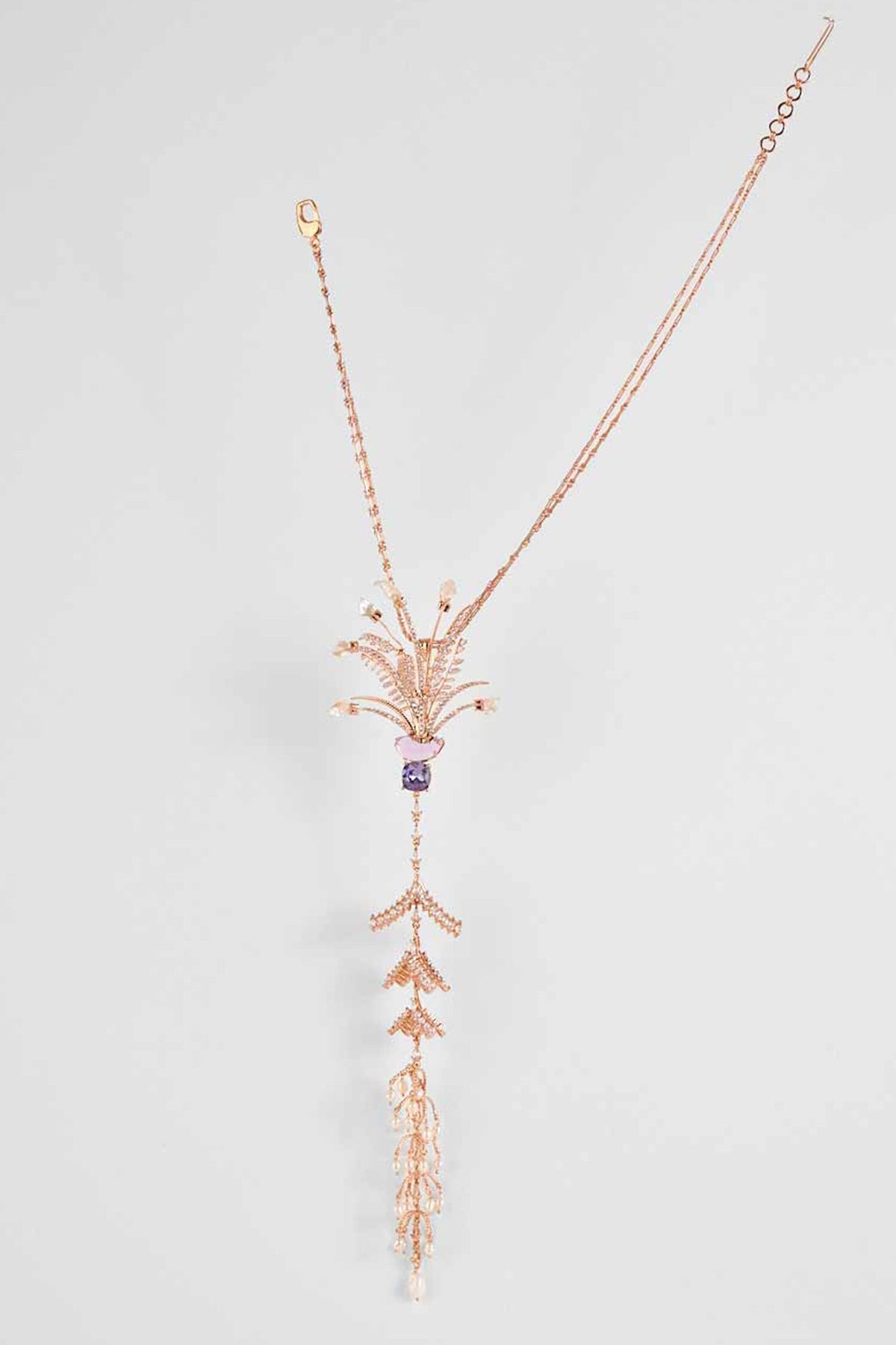 Le Sunset Palm Tree Fall Embellished Pendant Necklace 