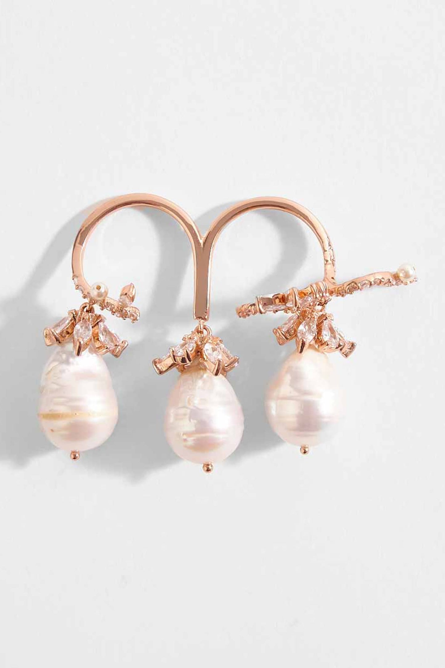 The Paloma Pearl Double Finger Ring 