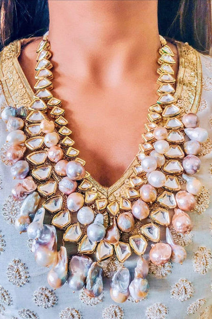 Adasha Bead Drop Layered Necklace 