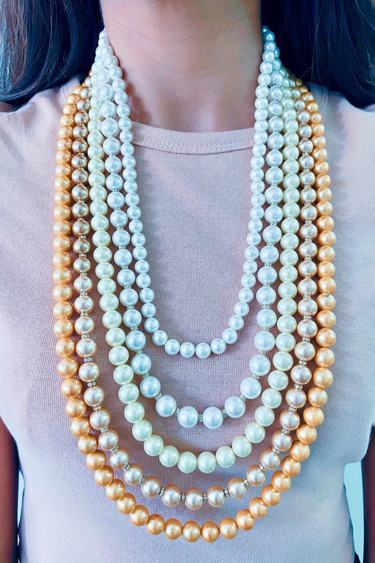 Cecilia Bead Layered Necklace 