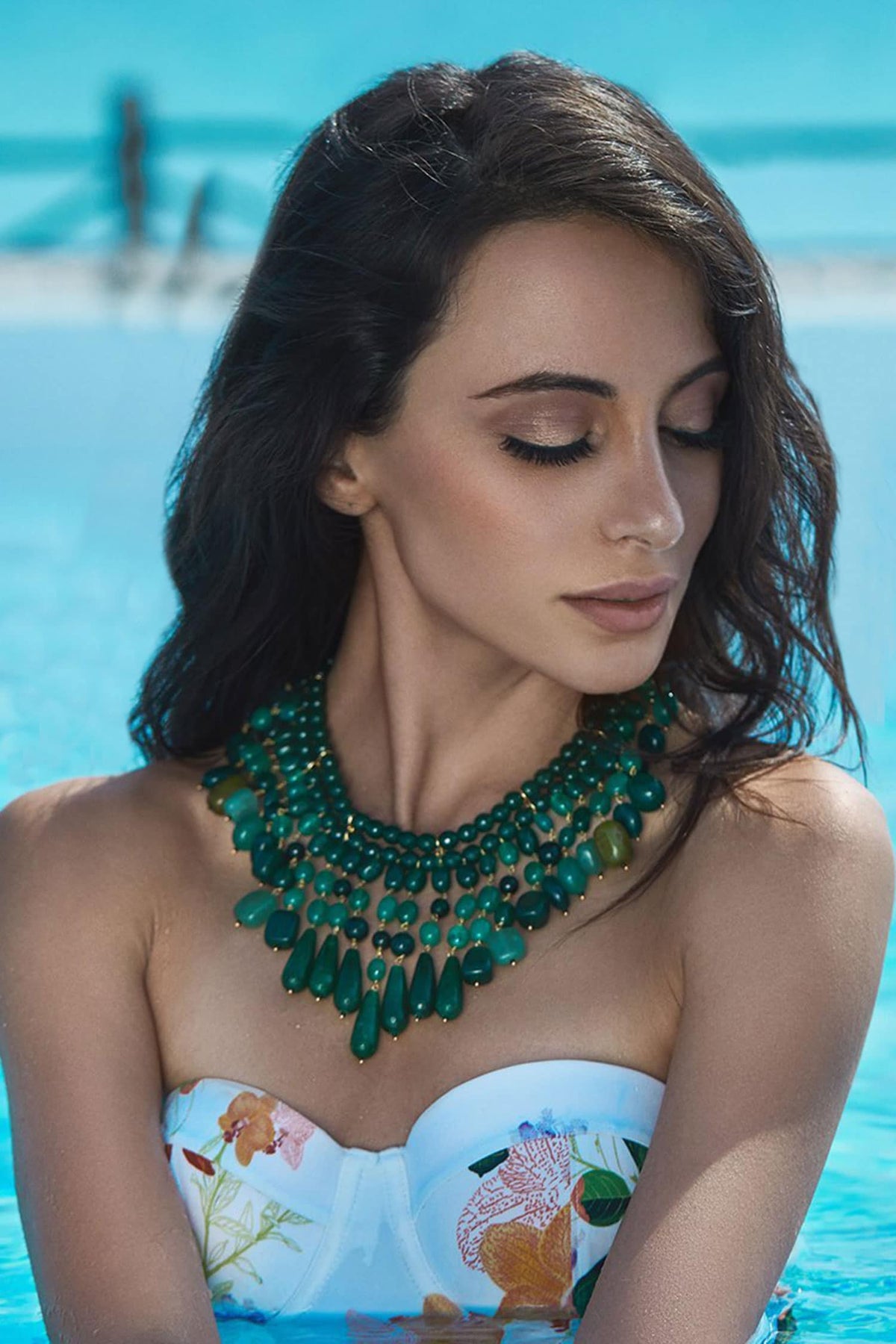 Fiona Bead Embellished Layered Necklace 