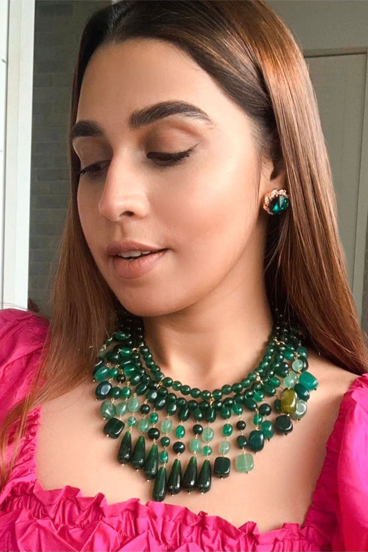 Fiona Bead Embellished Layered Necklace 