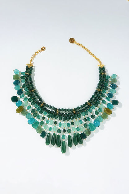 Fiona Bead Embellished Layered Necklace 