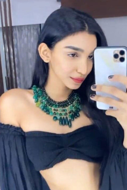 Fiona Bead Embellished Layered Necklace 