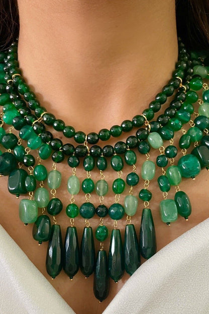 Fiona Bead Embellished Layered Necklace 