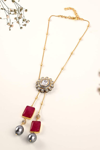 Agate Embellished Petite Necklace 
