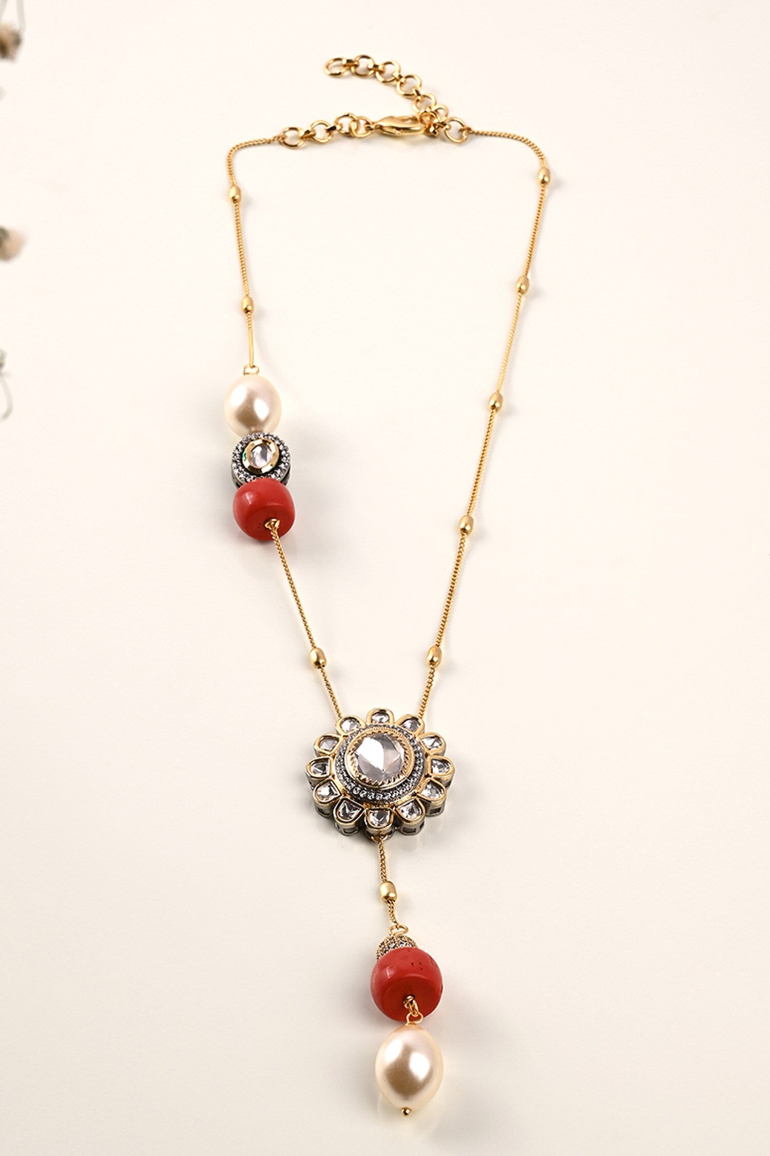 Antique Polki Coral Necklace 