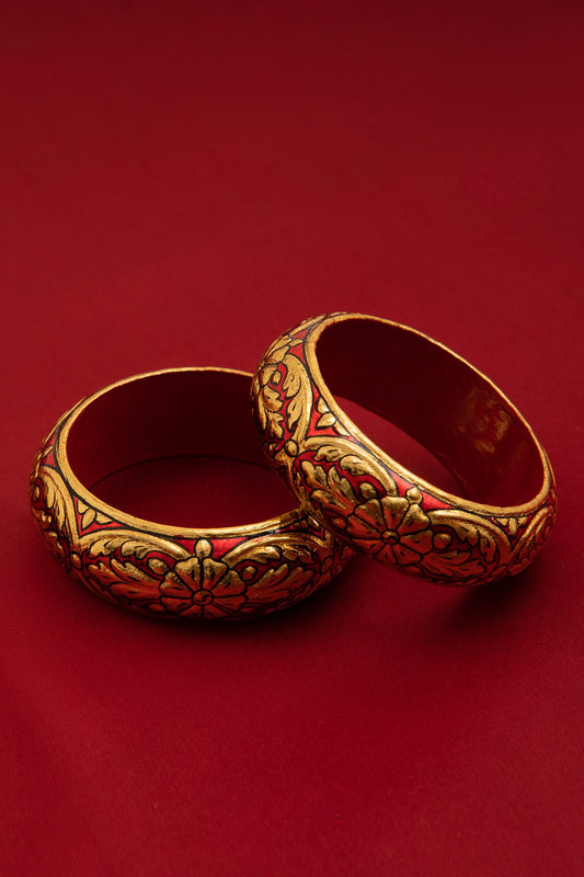 Surkh Floral Pattern Bangle - Single Pc 
