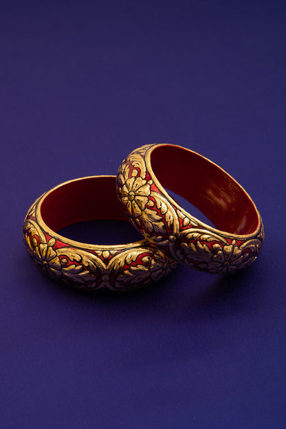 Surkh Floral Pattern Bangle - Single Pc 