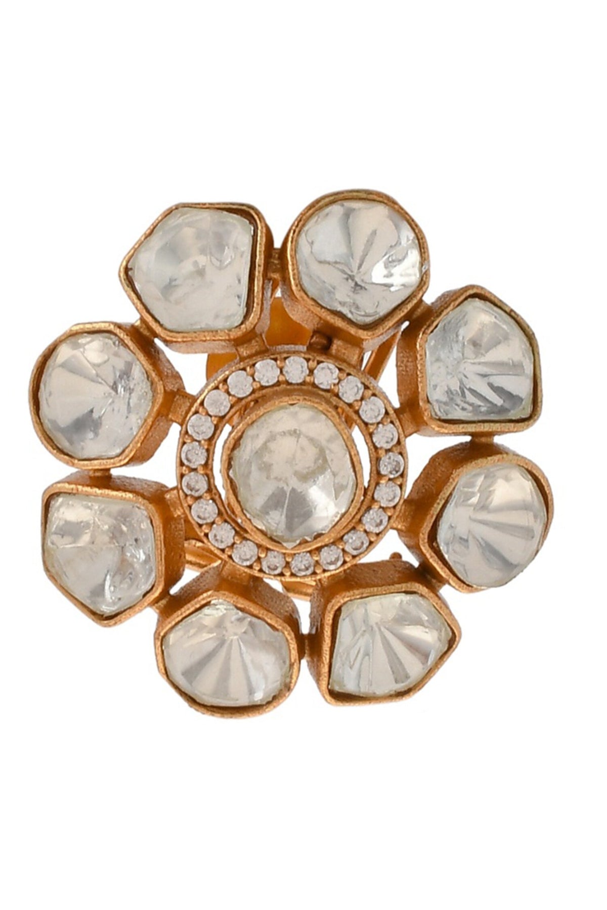 Kundan Stone Embellished Stud Earrings 