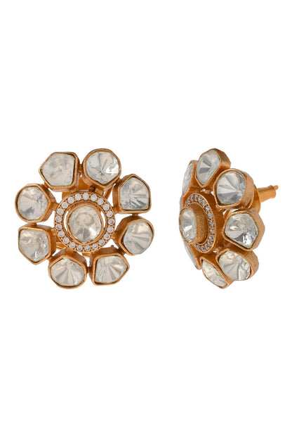Kundan Stone Embellished Stud Earrings 