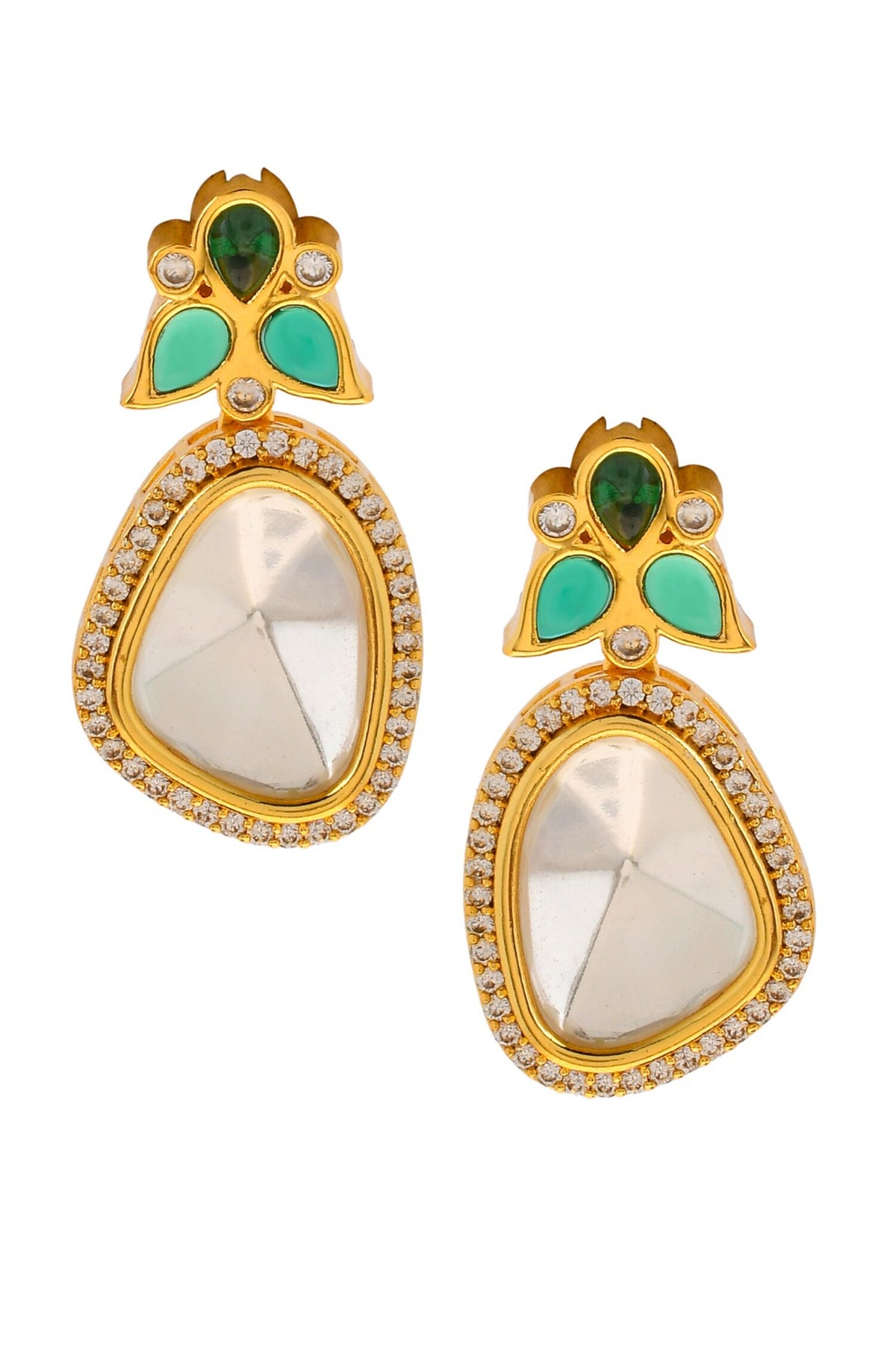 Polki Stone Embellished Earrings 