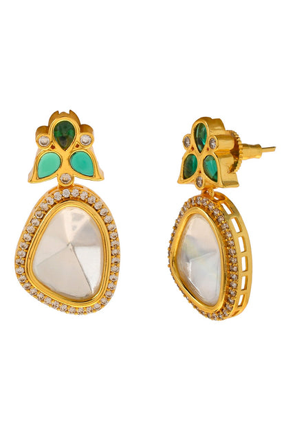 Polki Stone Embellished Earrings 