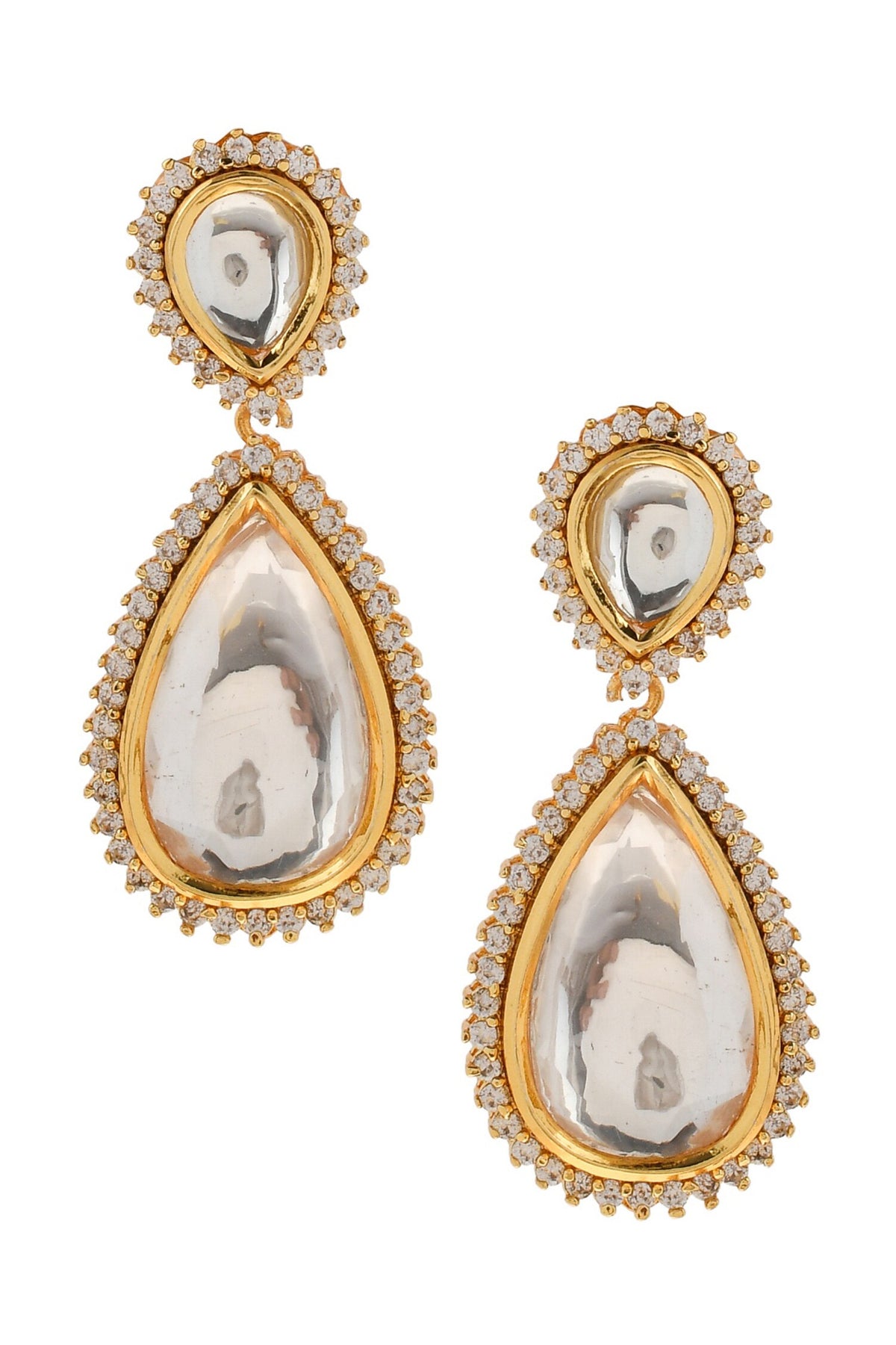 Tear Drop Embellished Drop Earrings 