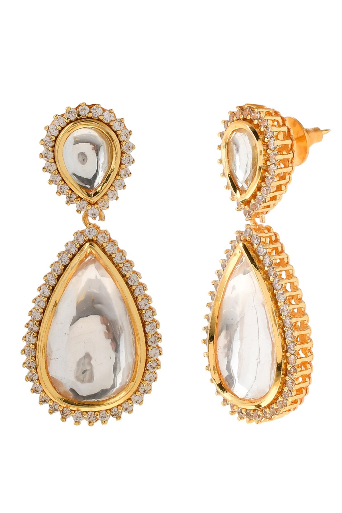 Tear Drop Embellished Drop Earrings 