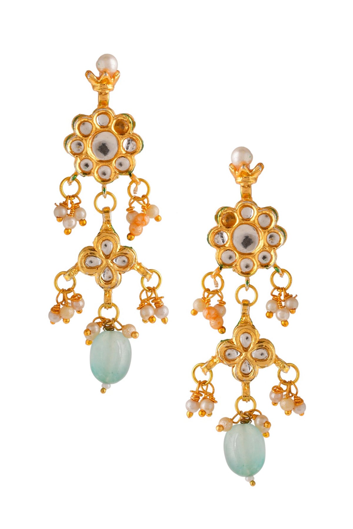 Lotus Kundan Embellished Necklace Set 