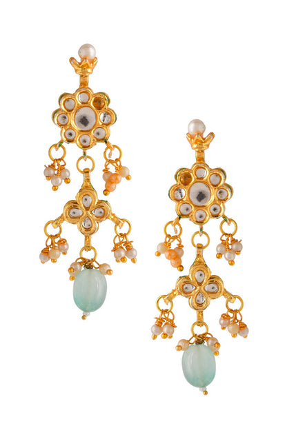 Lotus Kundan Embellished Necklace Set 
