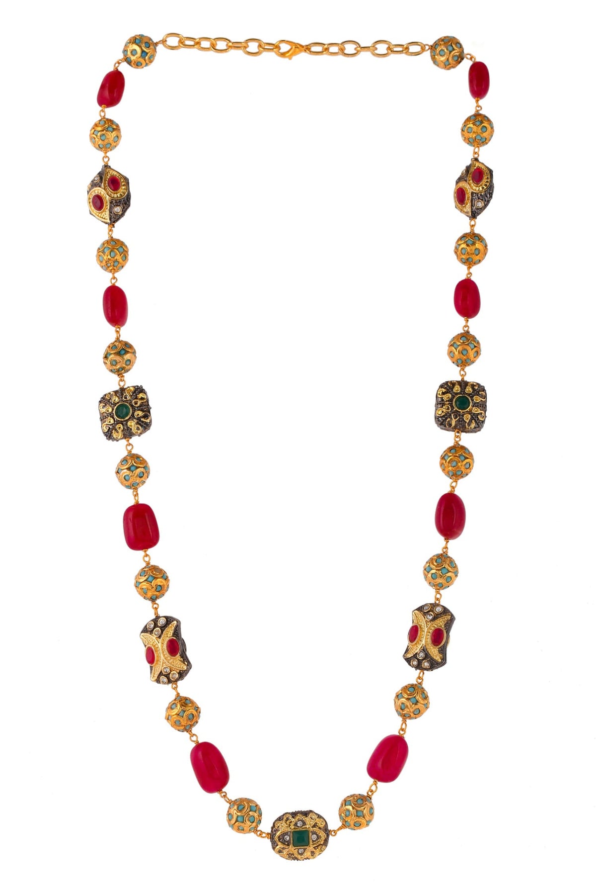 Stones Embellished Long Necklace 