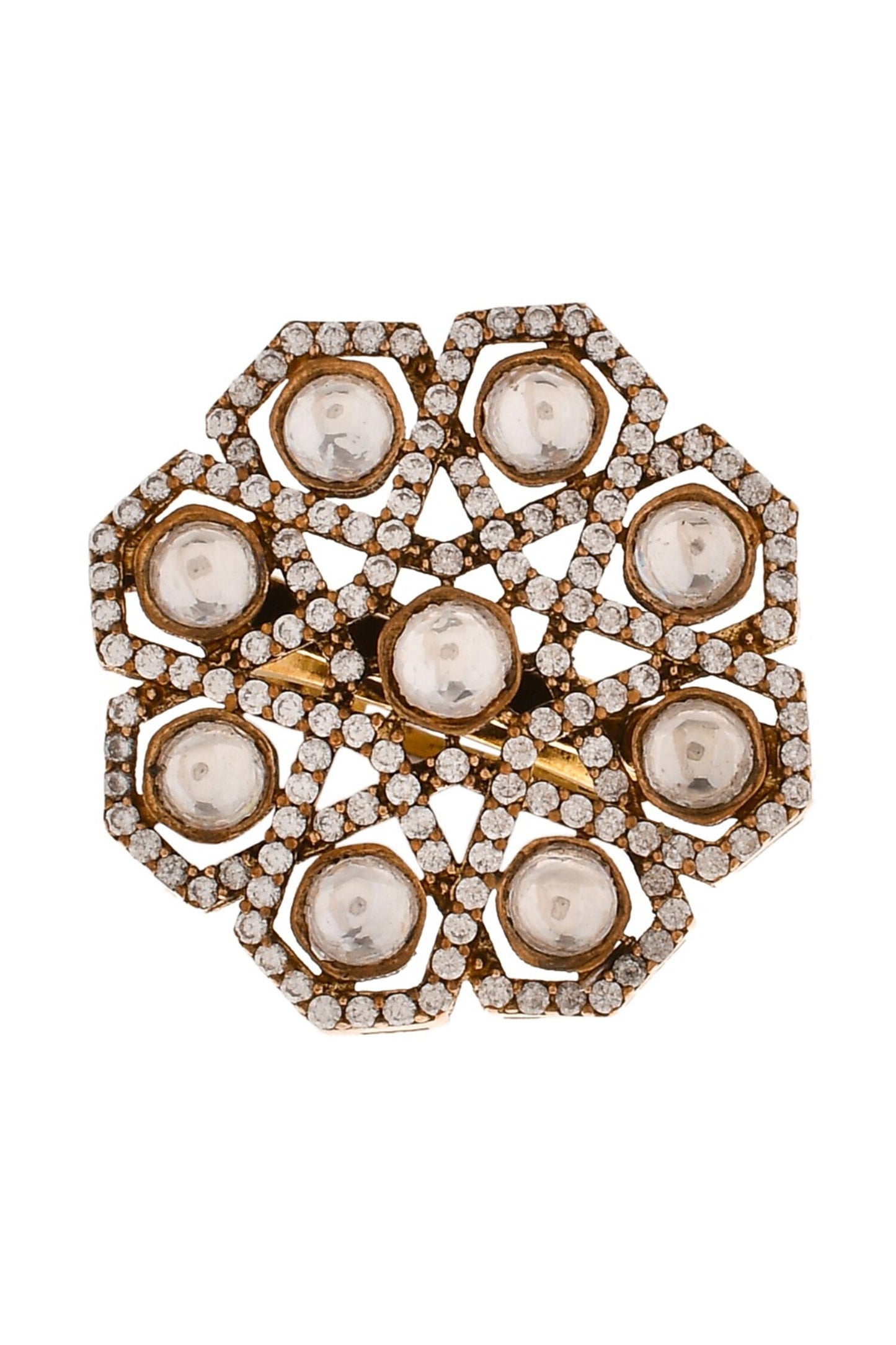 Floral Stone Embellished Ring 